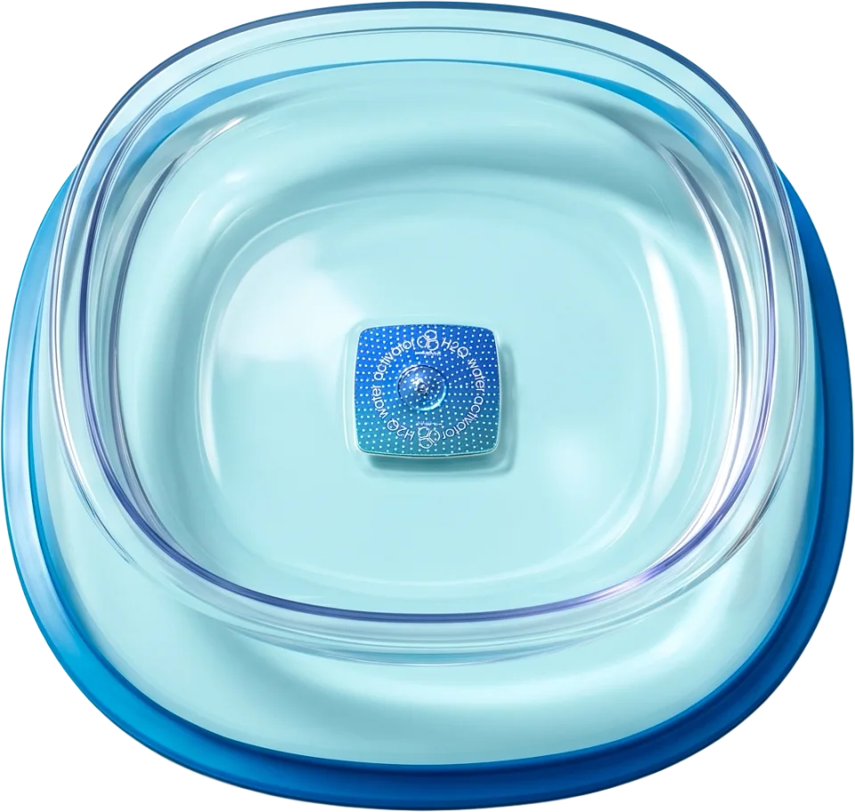 MOLECULE 350 ml clear bowl with a blue base and central H2Q module
